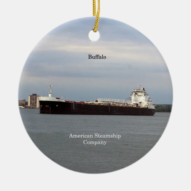 Buffalo-ornament Julgransprydnad Keramik (Framsidan)