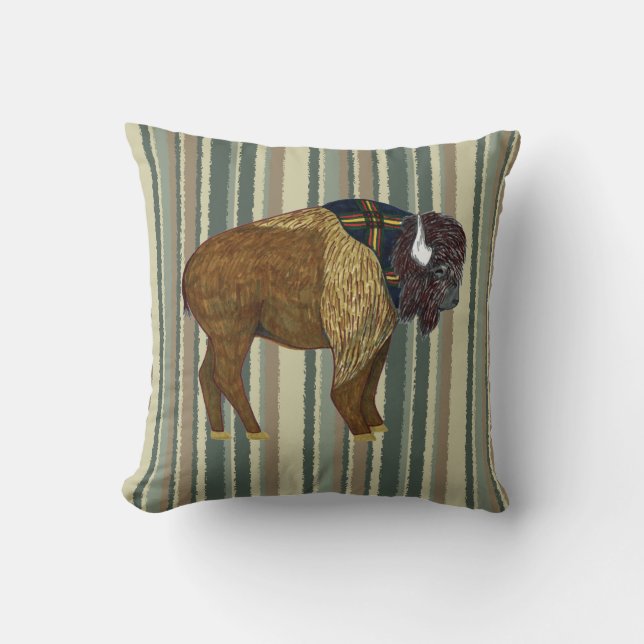 Buffalo på Desert Rand Kudde (Framsida)