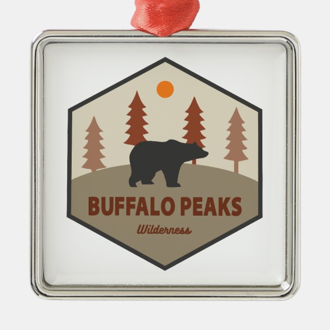 Buffalo Peaks Wilderness Colorado Bear Julgransprydnad Metall (Framsidan)