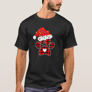 Buffalo Plade jul Tass Hund med Santa Hat Lig T Shirt