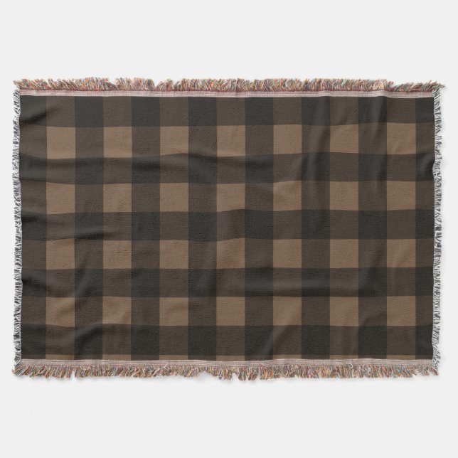Buffalo plaid anpassningsbar färg brun filt (Framsidan)