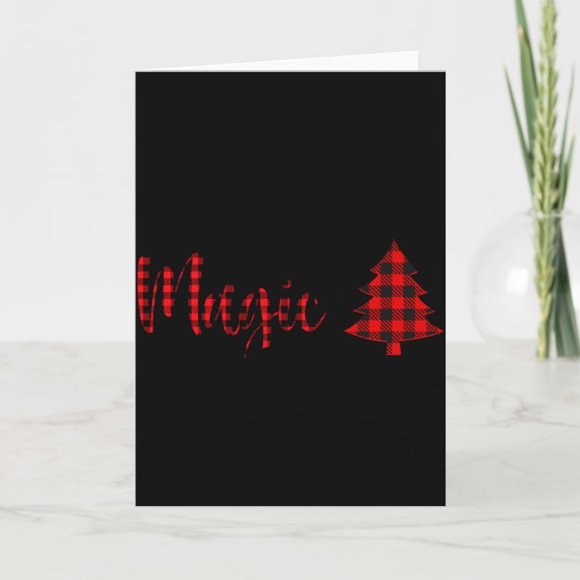Buffalo Plaid Believe In The Magic Of Christmas Ba Kort (Framsida)