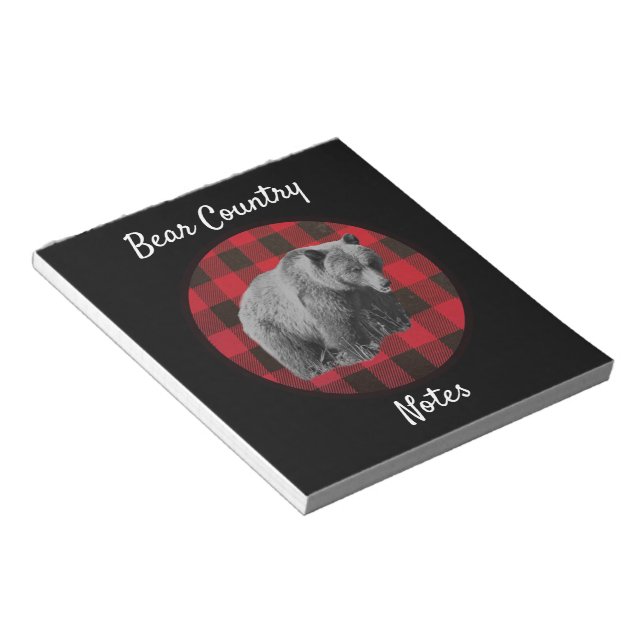 Buffalo Plaid Björn Land Noteringar Anteckningsblock (Vinklad)