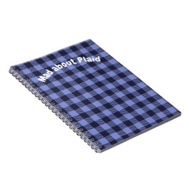 Buffalo Plaid Blå & Svart Monogram Enkel | Anteckningsbok