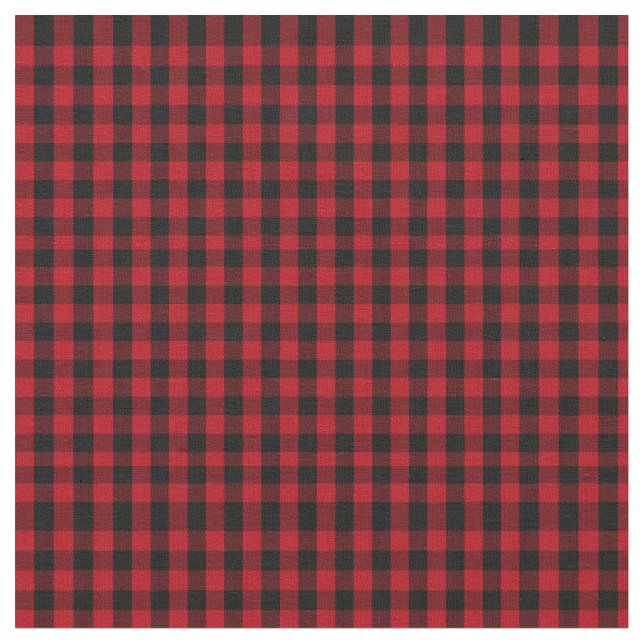 Buffalo plaid Black och Red Mönster Tyg (Närbild)