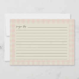 Buffalo Plaid Bridal Shower Recipe Card Tack Kort