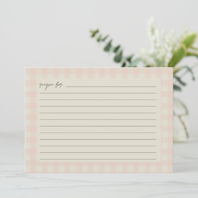 Buffalo Plaid Bridal Shower Recipe Card Tack Kort (Stående Fram)