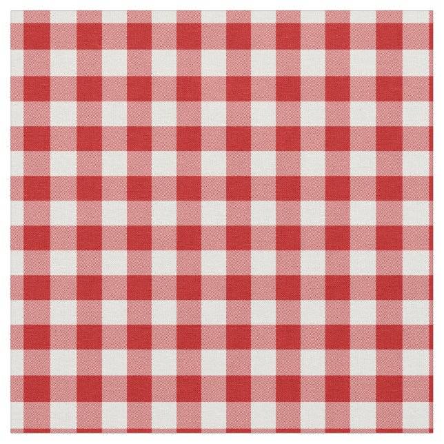 Buffalo Plaid Check Red White Tyg (Närbild)
