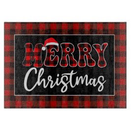 Buffalo Plaid Christmas Greeting with Santa Hat