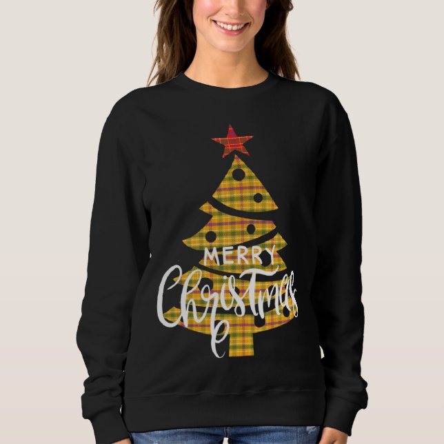 Buffalo Plaid Christmas Tree Office Party Christma T Shirt (Framsida)
