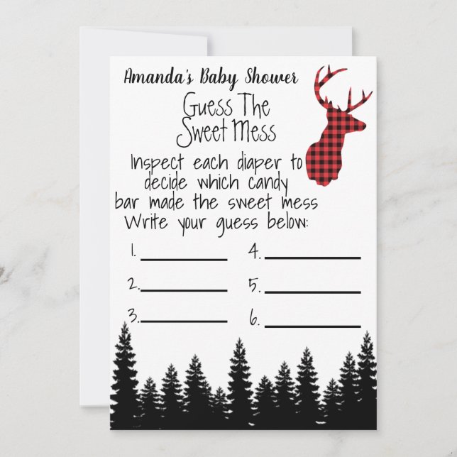 Buffalo Plaid Dirty Diaper Baby Showame Inbjudningar (Framsida)