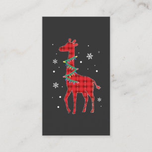 Buffalo Plaid Familj Matchande Giraffe Jul Pyjamas Visitkort