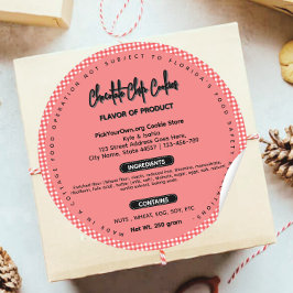 Buffalo plaid Florida cottage food label Runt Klistermärke