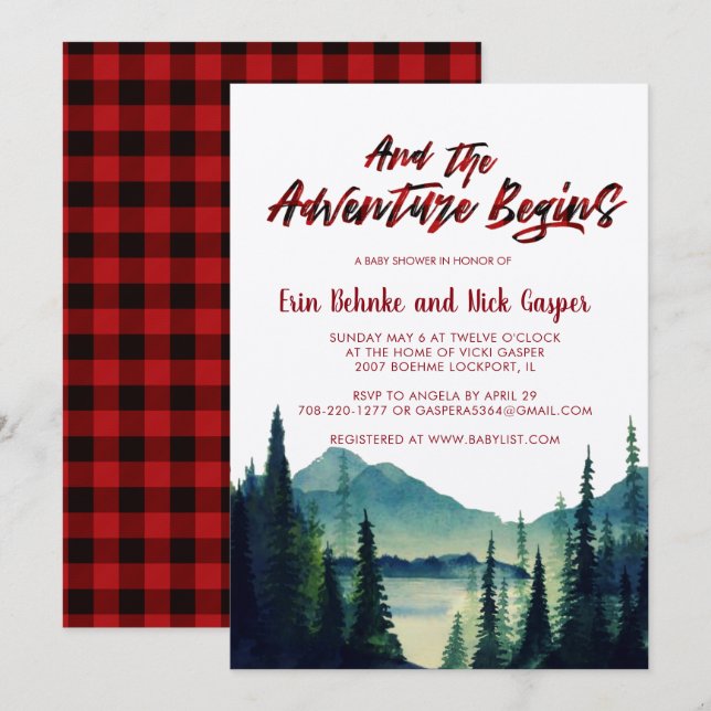 Buffalo Plaid | Födelsedagsinbjudan för babyflicka Inbjudningar (Fram/baksida)
