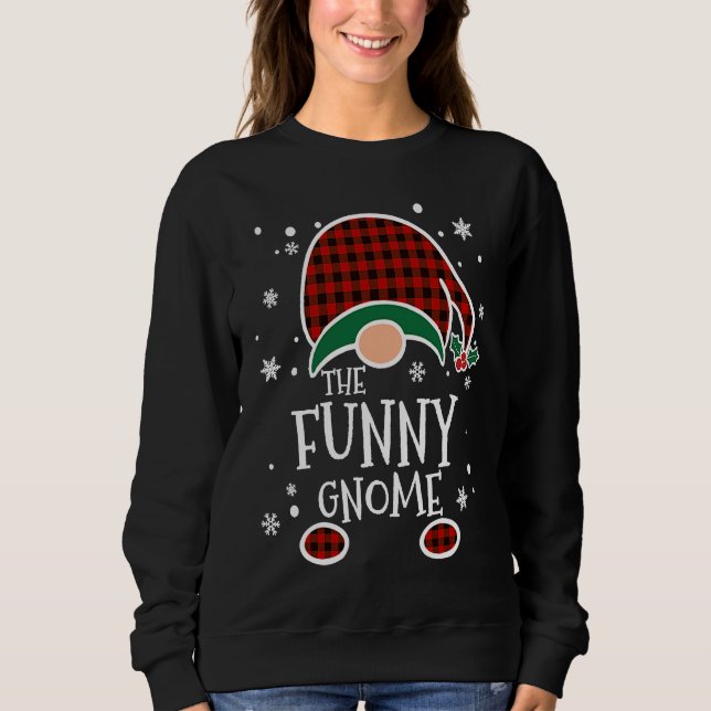 Buffalo Plaid  Gnome  Christmas Family Matching T Shirt (Framsida)