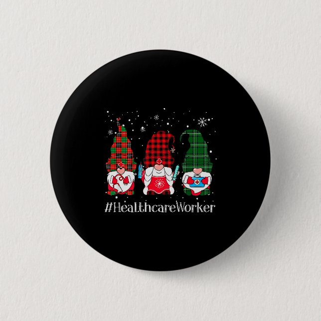 Buffalo Plaid Gnome Healthcare Worker Nurse Christ Knapp (Framsida)