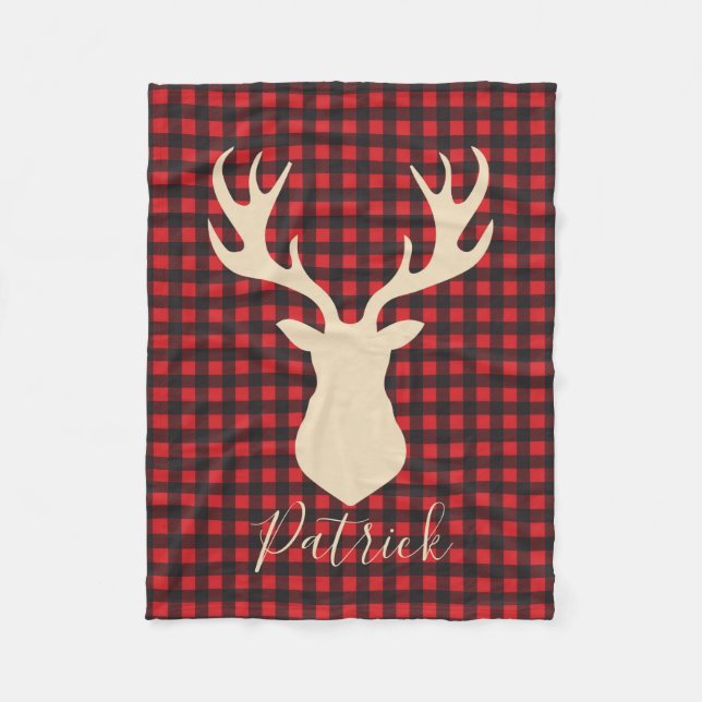 Buffalo plaid hjort personlig filt (Framsidan)