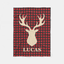 Buffalo plaid hjort personlig filt