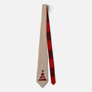 Buffalo plaid Julgran vismiskt manus Slips