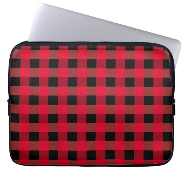 Buffalo plaid laptop sleeve (Framsidan)