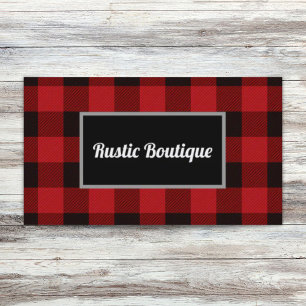 buffalo plaid lumberjack rustik westerna land visitkort