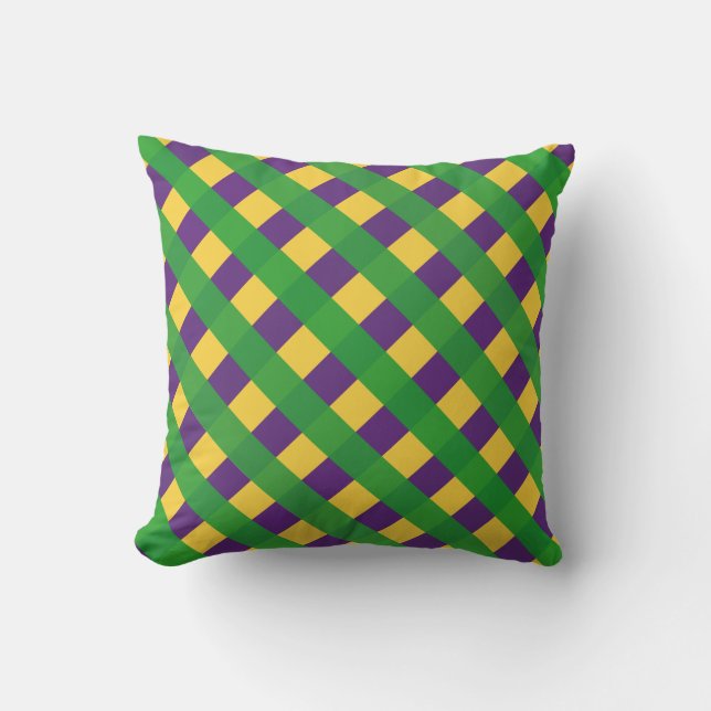 Buffalo Plaid Mardi Gras Stil Kudde (Framsida)
