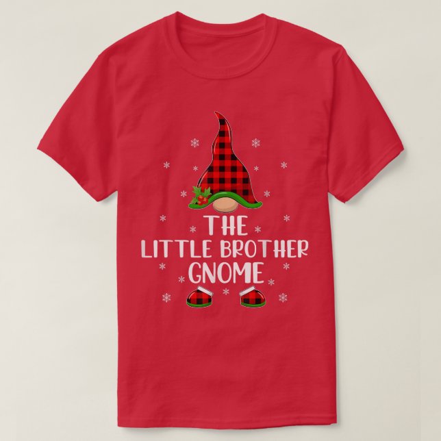 Buffalo Plaid Matching The Little Brother Gnome Ch T Shirt (Design framsida)