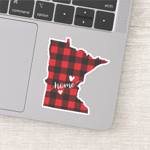 Buffalo Plaid Minnesota Sticker Klistermärken