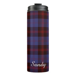Buffalo plaid navy blue red monogram name