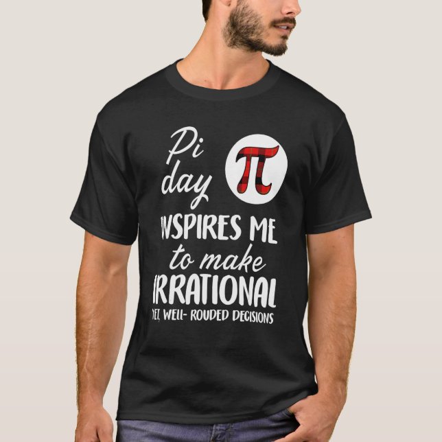Buffalo Plaid Pi Symbol Pi Day Inspires Me Math Lo T Shirt (Framsida)