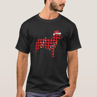 Buffalo Plaid Santa Australian Cattle Dog Christma T Shirt