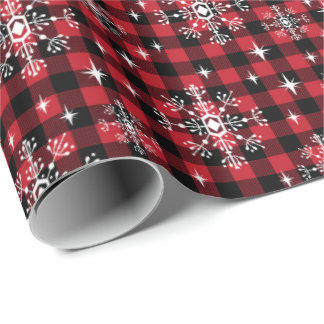 Buffalo Plaid snowflake christmas mönster Presentpapper