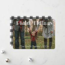 Buffalo Plaid Tidings 1 eller 2 Holiday Photo Card