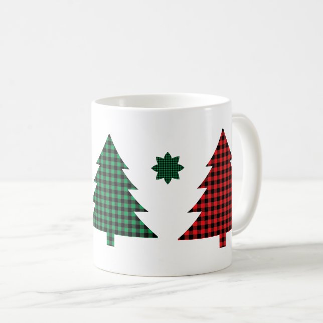Buffalo Plaid Trees Kaffemugg (Framsida höger)