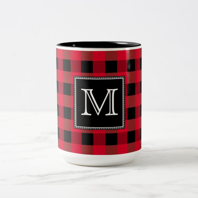 Buffalo plaid Två-Tonad mugg (Center)