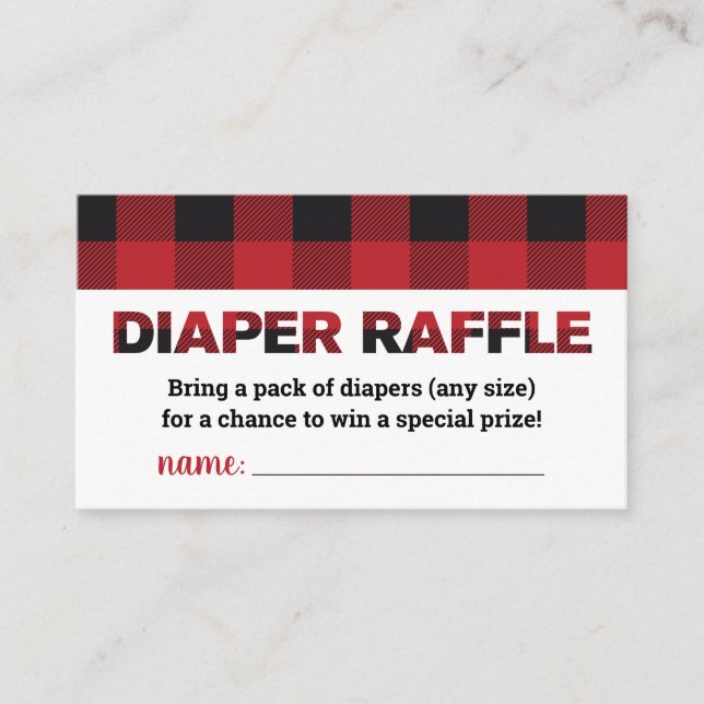 Buffalo Play Baby Shower Diaper Raffle Card Tilläggskort (Framsida)