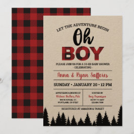 Buffalo Play Baby Shower-inbjudan - Oh Boy Inbjudningar