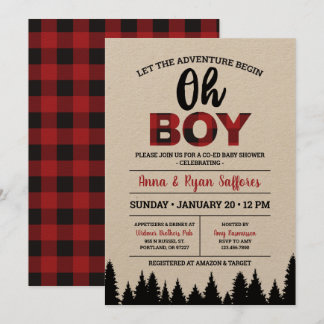 Buffalo Play Baby Shower-inbjudan - Oh Boy Inbjudningar