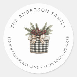 Buffalo Play Basket Returadress vit Runt Klistermärke
