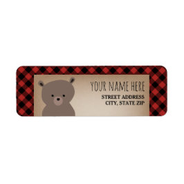 Buffalo Play Bear Baby Shower Returadress Etikett