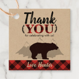 Buffalo Play Bear Lumberjack Birthday Gåvor Etiketter