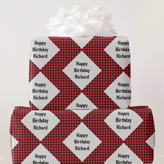 Buffalo Play Birthday Giftwrap Add Namn Presentpapper (Skapare uppladdad)