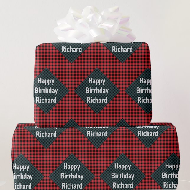 Buffalo Play Birthday Giftwrap Add Namn Presentpapper (Skapare uppladdad)