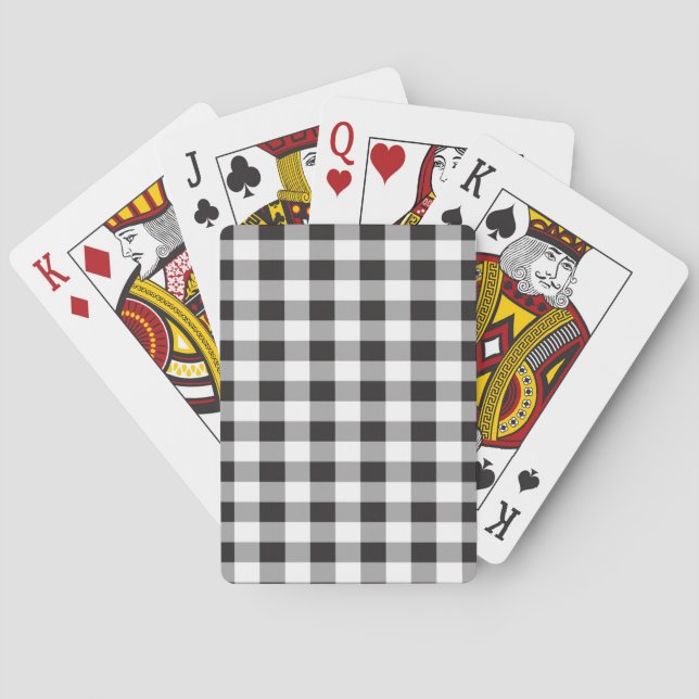 Buffalo Play Black och White Mönster Casinokort (Baksidan)