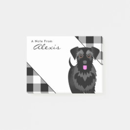 Buffalo Play Black Schnauzer med Rosa Tunga Post-it Block