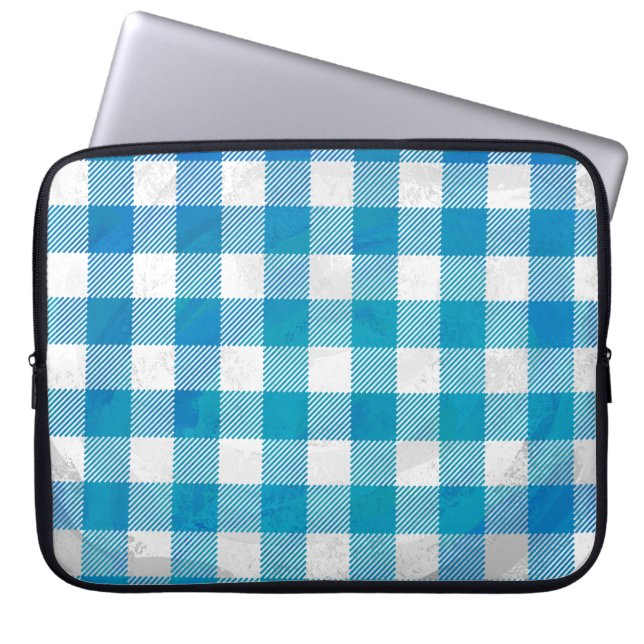 Buffalo Play Blue och White Laptop Sleeve (Framsidan)