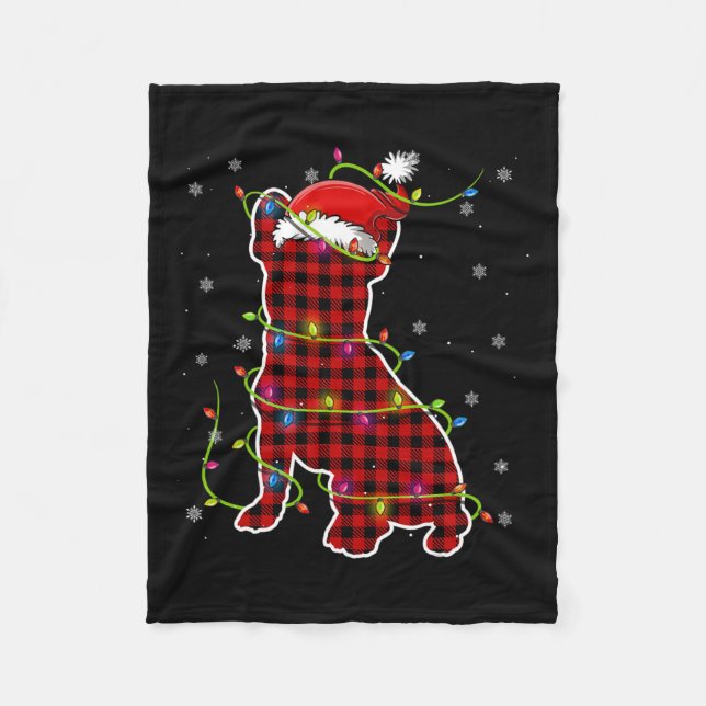 Buffalo Play Bulldog Santa jul Pajama Match Fleecefilt (Framsidan)