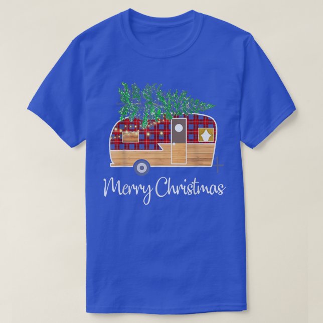 Buffalo Play Camping God jul Ljus Träd T Shirt (Design framsida)