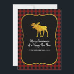 Buffalo Play Chalkboard julfotfoto Julkort<br><div class="desc">Rustic christmas-hälsningskort med en buffelfolie i mönster och guld och ett anpassade i din händelsespecifikation. Fyrkantiga instagram-foton är idealiska.</div>