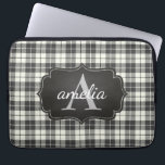 Buffalo Play Chic Monogram Namn Black Ivory Laptop Fodral<br><div class="desc">Skydda din bärbara dator i stil med det här trendiget buffalo plaid chic monogram namn svart och elfenben laptop sleeve. Laptop sleeve har ditt första märke och namn i ett stil-märke för kretskort. Gör en underbar gåva! Finns även i rött och svart - en del av en samling.</div>